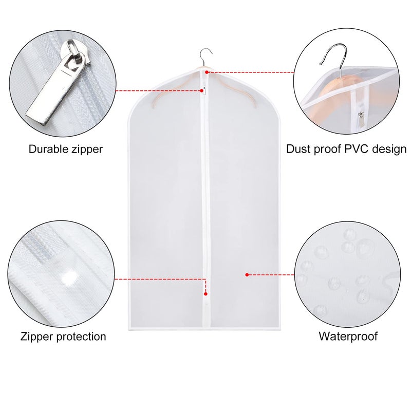 Zilink Clear Garment Bags Suit Bag for Storage 40-inch with Sturdy Zipper Dust-Proof Suit Cover Protector for Suit, Coat, Dress Clothes Cover Storage, Set of 15 - Image 4